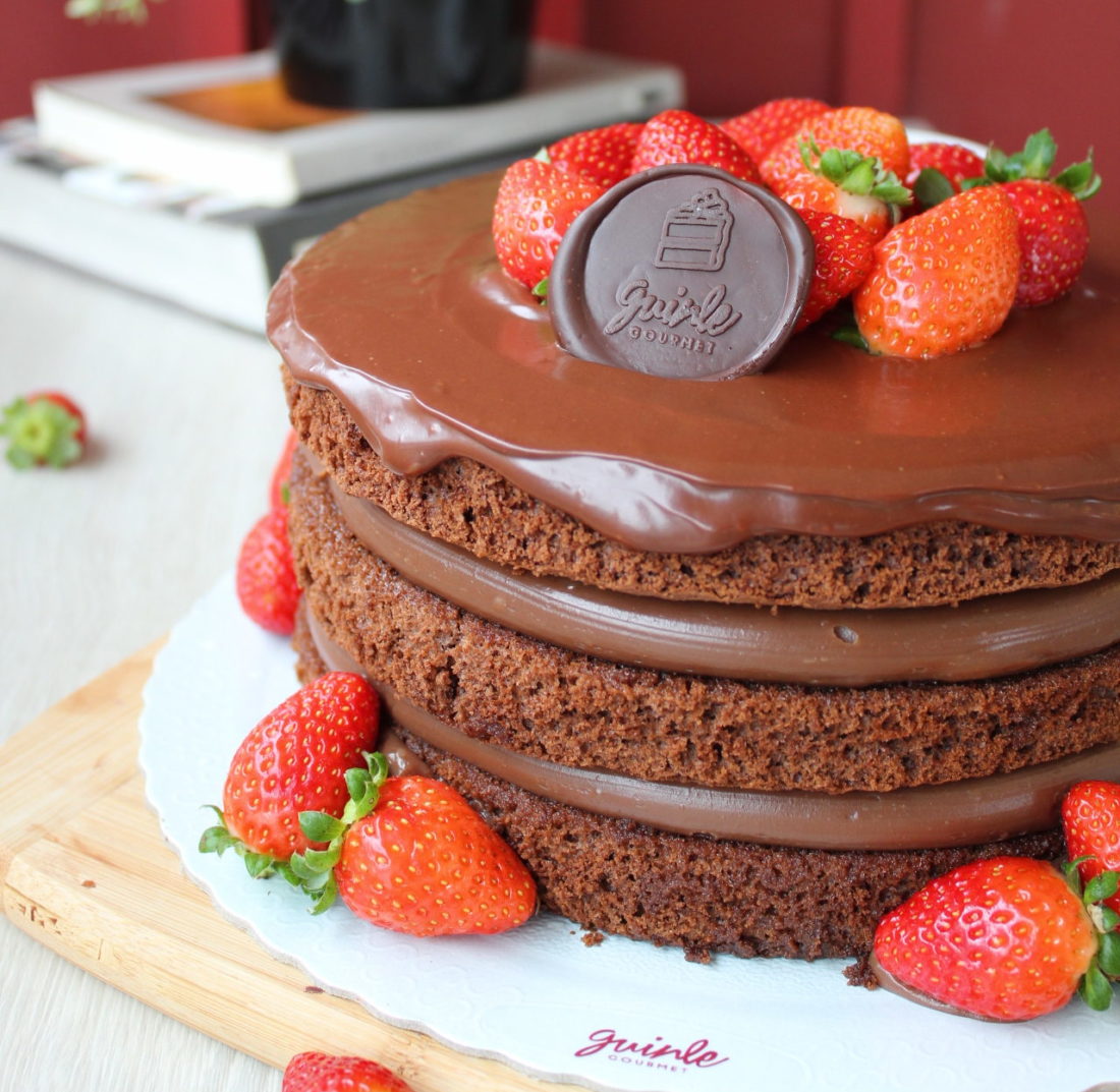 Naked Cake Chocolate E Morangos Guinle Gourmet